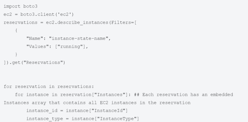 How to describe AWS EC2 instances using python